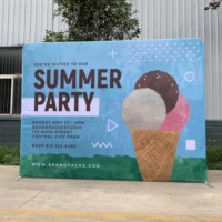 Support de bannière incurvé ou droit en tissu tendu pour exposition personnalisée, type pop-up, 20ft, 10ft, 8ft, avec fonction Step and Repeat