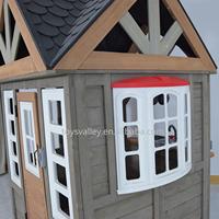 Maisonnette de jeu en bois résistante aux intempéries pour enfants, avec toit en plastique multicolore, pour jardin et parc, Valleyy