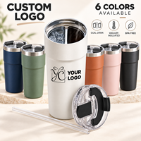 Gobelets isothermes personnalisés avec logo, 30 oz, en acier inoxydable, à double compartiment, couvercle anti-fuite, sans BPA, s'adaptent aux porte-gobelets