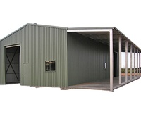 Nouvelle construction préfabriquée Godown Structure en acier bâtiments poteau métallique Barndominium Kits/ Barndo Double hauteur grange