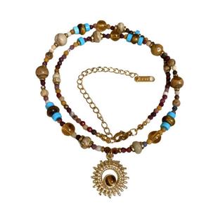 Colliers à perles colorées de style bohème pour femmes, plaqués or 14 carats, en acier inoxydable 316L PVD, avec pendentif - Product Image 3