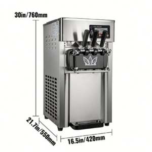 SIHAO A168 Low Price 18L/H Soft Serve Ice <b>Cream</b> Machine with 2+1 Flavors - Product Image 1