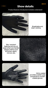 للبيع بالجملة قفازات أمان رخيصة مضادة للانزلاق مضادة للساكنة مضادة للقطع ومطلية بالنتريل ومطلية بـ 13 مقياس من النتريل الأسود - Product Image 6