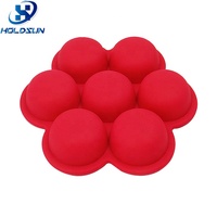 Moule à glaçons 3D à 7 cavités, couleur personnalisée, facile à démouler, résistant à la chaleur, sans BPA, en silicone rond, pour biscuits, bonbons, chocolat