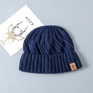 Fashion Vogue OEM winter <span class=keywords><strong>Duvel</strong></span> Jacquard winter hat winter cap with <span class=keywords><strong>Duvel</strong></span> leather label - Product Image 2