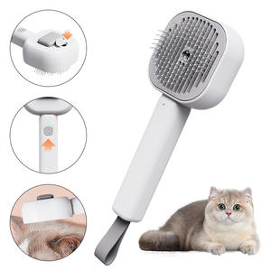 Brosse vapeur pour chat 3-en-1, peigne vapeur pour l'épilation, brosse autonettoyante, antistatique, en plastique écologique, outil de toilettage pour la salle de bain - Product Image 4