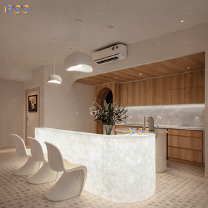 Diseño Moderno de Barra de <span class=keywords><strong>Bar</strong></span> LED Blanca, Mostrador de Restaurante de Mármol Translúcido Personalizado, Barra de <span class=keywords><strong>Bar</strong></span> Comercial de Lujo de Alta Calidad para Hotel <span class=keywords><strong>Bistro</strong></span> - Product Image 3