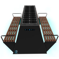 Banc de loisirs intelligent en fer Junyi de style américain pour parc solaire photovoltaïque et place commerciale, avec port USB et fonction de recharge sans fil pour téléphone