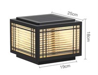Lampes solaires LED pour poteaux, lampadaires, murs, portails, cours, extérieur, étanches IP65, blanc chaud, dimmables, E27, en aluminium moulé sous pression