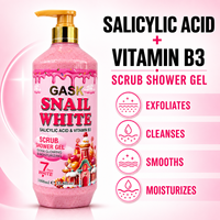 Gel Douche Exfoliant à l'Acide Salicylique et Vitamine B3, Hydratant et Éclaircissant, Gommage Corporel pour Femmes 1000ml