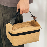 Sac de pique-nique isotherme souple à motif grain de bois avec poignée en PVC et bouton-pression, grande capacité, pour bento