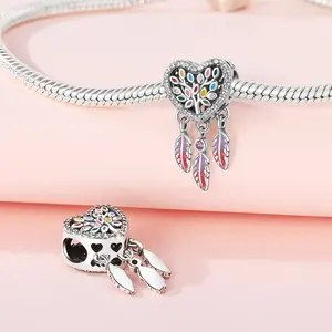 Cuentas espaciadoras atrapasueños de moda de alta calidad, chapadas en oro rosa, con diseño entrelazado, colgante de cobre con circonita de lujo ligero para niños, regalo de joyería - Product Image 4