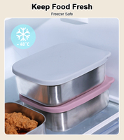 Ensemble de boîte à lunch en acier inoxydable avec gourde en silicone pour enfants, idéal pour les voyages ou l'école