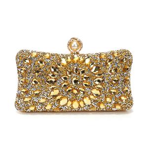 Pochette de soirée ornée de diamants pour femme, modèle carré haut de gamme en polyester, idéale pour les banquets – Nouvelle collection très prisée - Product Image 1