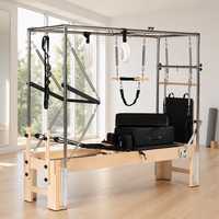 Cadillac Pilates en acier inoxydable avec cadre supérieur, ressorts réglables et sangles – Équipement de fitness pour studio