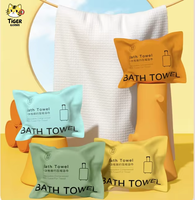 Toalla de Baño Comprimida TGYW, 1 Pieza, Desechable, Gruesa, Portátil, Empaquetada Individualmente, para Hotel, Viajes de Negocios