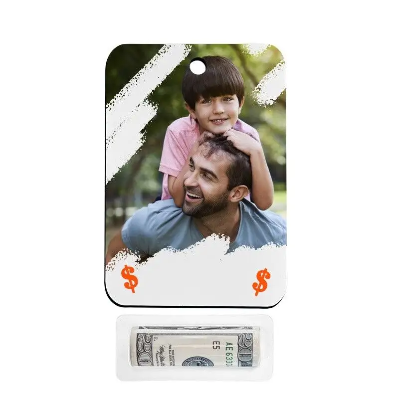 New Gift MDF Board White Money Card Sublimation Blank Parents Holiday Gift