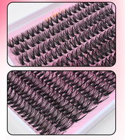 Kit de cils en éventail DIY en gros, mèches de cils en faux vison faites à la main, 8-16mm, cils individuels en cheveux synthétiques épais