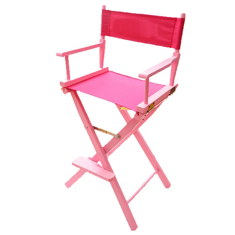 Chaise de directeur pliante en bois rose élégante nouveau modèle de chaise de maquillage de maison de luxe pour les personnes de grande taille pour la plage et le parc