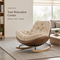 Chaises de Salon Modernes de Luxe Fauteuil Inclinable à Bascule Oeuf Canapé de Détente Simple Paresseux Magique Cadre en Métal Mobilier de Chambre Adulte