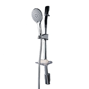<span class=keywords><strong>Barre</strong></span> coulissante <span class=keywords><strong>de</strong></span> <span class=keywords><strong>douche</strong></span> à main en acier inoxydable avec support réglable chromé avec porte-savon transparent - Product Image 1