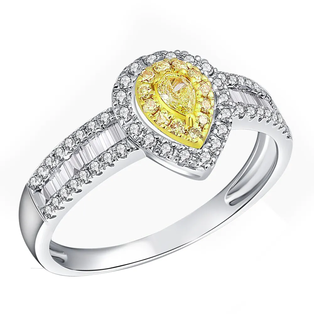 Baroli Factory Nieuwe Kom Fijne Sieraden 14K 18K White Gold Baguettes Real Diamond Ringen Voor Vrouwen Gift