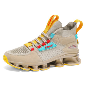 Chaussures de basketball montantes pour hommes, transfrontalières, à haute élasticité, avec excellente absorption des chocs et légèreté, idéales pour la course et le sport. - Product Image 5