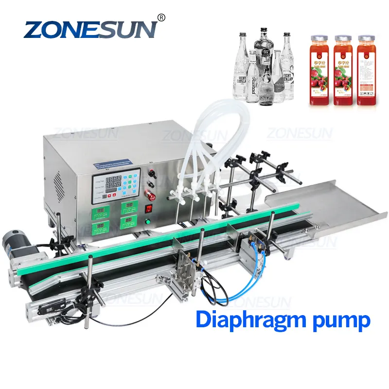 ZONESUN yarı otomatik masaüstü CNC sıvı dolum makinesi konveyör ile 110V-220V parfüm dolum makinesi dolum makinesi su doldurma