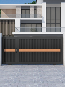 Puerta <span class=keywords><strong>de</strong></span> Jardín Extra Grande <span class=keywords><strong>de</strong></span> 16 Pies, Automática, Sin Rieles, con Luz LED, Acabado en Madera - Product Image 2