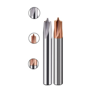 Fresa HRC55 R0.5 <span class=keywords><strong>R1</strong></span> <span class=keywords><strong>R1</strong></span> <span class=keywords><strong>R1</strong></span> R2 R3 R4 R5 fresatura fresatura CNC tornio utensili punte per acciaio alluminio 4f fresatrice - Product Image 2