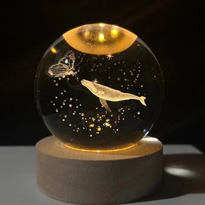عرض خاص مصباح ليلي كروي ثلاثي الأبعاد Led لنظام الطاقة الشمسية الكريستالي - Product Image 5
