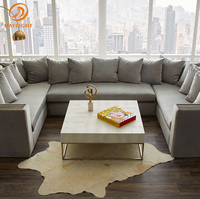 Ensemble de canapé en velours en forme de u, de luxe, moderne, modulaire, personnalisé