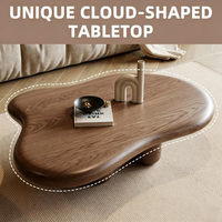 Table basse et à thé en bois massif naturel, style rétro Wabi-Sabi, durable, multifonctionnelle, pour le salon