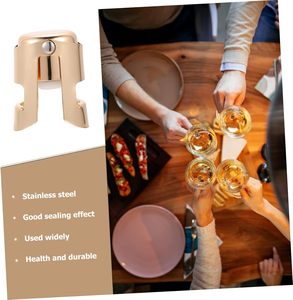 Bouchon de bouteille de champagne en acier inoxydable avec logo personnalisé, en matériau PP durable, scellé sous vide, pour vin mousseux, avec logo métallique - Product Image 2