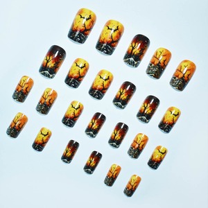 Fournitures pour Ongles Produits <span class=keywords><strong>de</strong></span> Beauté Ongles Presse sur Ongles Halloween Chauve-Souris <span class=keywords><strong>Nuit</strong></span> Arbre Flétri Ongles Wearable Artificial Tips Charms - Product Image 4