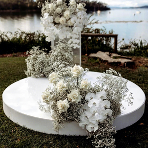Plataforma Redonda Simple con Diseño Floral para Bailar en Bodas, Podios para Ceremonias de Boda, Plataforma Redonda Blanca para Eventos de Boda - Product Image 4