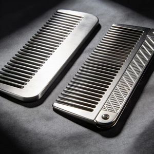 Peine CNC Personalizado de Alta Gama y Calidad, de Aleación de Aluminio Pulido, Electrochapado, Cepillado y Anodizado, Aleación de Zinc, Acero Inoxidable y Latón - Product Image 1