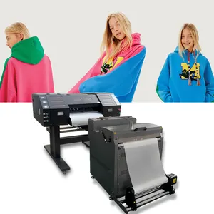 Heat Pet Film DTF Printer 60Cm A2 Pencetakan Ukuran Transfer Digital Printing T-shirt Mesin Garmen dengan I3200 Printhead Ganda