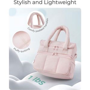 Double Layers Cooler Bag with Quilted Fluffy Design for Women - Product Image 3