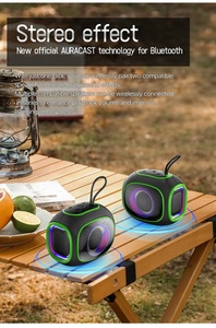 Enceintes sans fil IPX5 étanches, son surround stéréo, basses puissantes, lumières LED RVB, équipement audio extérieur pour magasin - Product Image 6