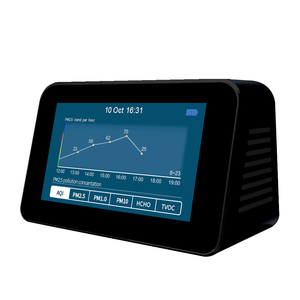 Détecteur de température et d'humidité intérieure noir, détecteur de qualité de l'air PM2.5, détecteur de particules de poussière et de formaldéhyde, analyseur de gaz avec alarme - Product Image 3