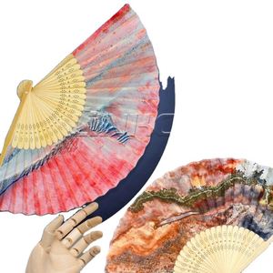 Éventail portable en tissu de bambou OEM en gros, imprimé sur mesure avec service OEM disponible - Product Image 1
