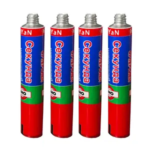 Super Glue Empty Aluminum Tube Metal Packaging Chemicals Aluminum Collapsible Tube For Adhesives
