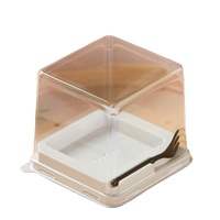 Boîte à gâteau en plastique PET jetable de qualité alimentaire non toxique, boîte à mousse rectangulaire transparente, boîte à dessert