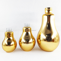 Bouteille en verre personnalisée de haute qualité, forme unique d'ampoule, électroplaquée argent et or, bouchon à vis, 100 ml-850 ml, pour boissons