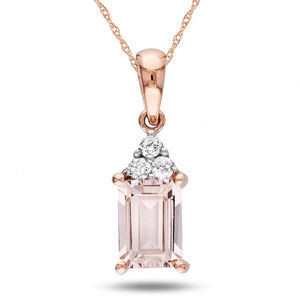 Colgante de Plata de Ley 925 con Baño de Rodio y Oro, con Forma de Candado Clásico y Gema de Morganita, Certificado por IGI, para Regalo Judío - Product Image 1