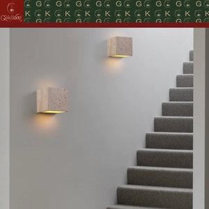 GOLDKING Mur d'escalier, Mur extérieur de jardin, Mur intérieur moderne, <span class=keywords><strong>Travertin</strong></span> beige naturel, Cube de 120 mm, Fixation OEM ODM - Product Image 4