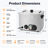 COOKAID Nouvelle Cuiseuse à Œufs Électrique Professionnelle Grande Capacité en Acier Inoxydable avec Minuteur à Température Constante