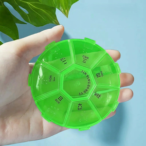 Boîte à pilules multicolore en PP avec logo personnalisé, résistante aux enfants, pour voyage, organiseur hebdomadaire 7 jours, vitamines - Product Image 5