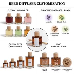 Juego de Difusores de Aromas de Vidrio Redondos de Lujo para Decoración Moderna del Hogar, Venta al Por Mayor, Marca Privada, Juego de Regalo Premium Realista con Caja - Product Image 2